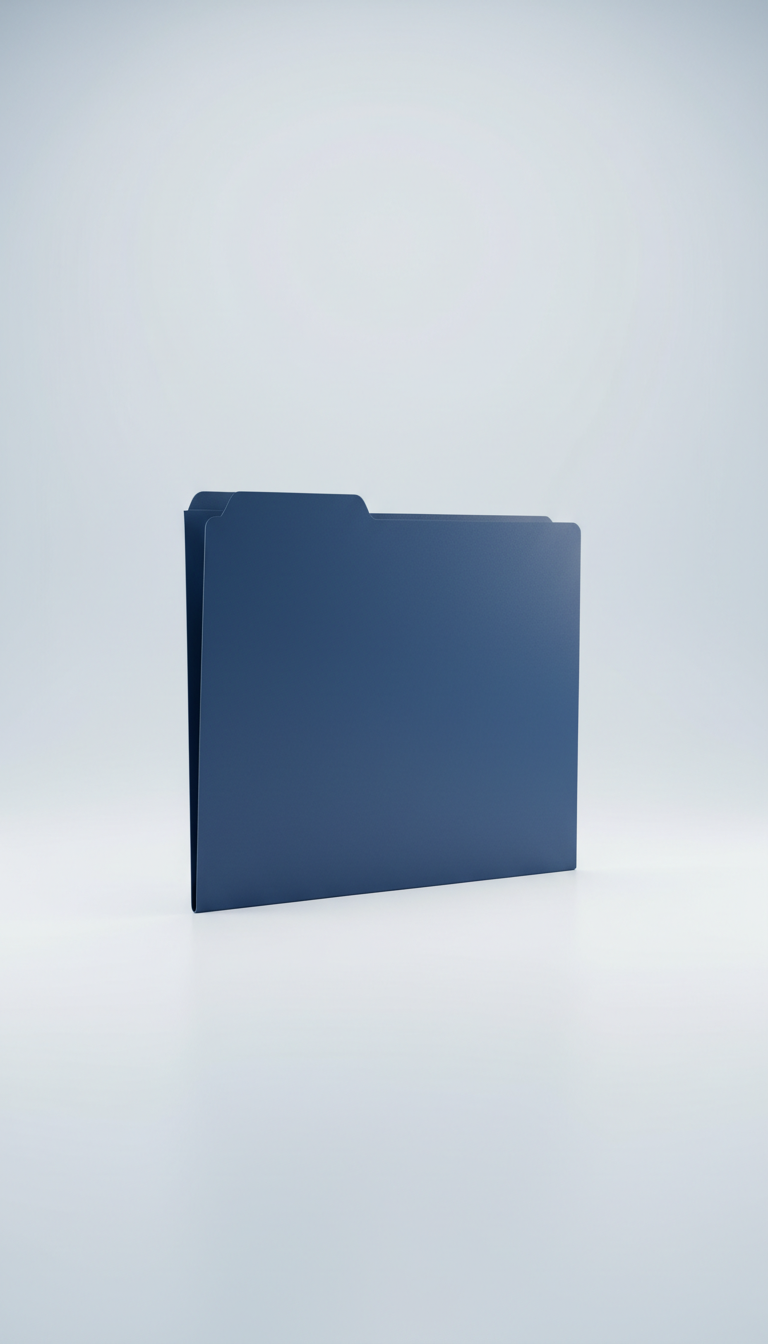 Carpeta institucional azul con marca